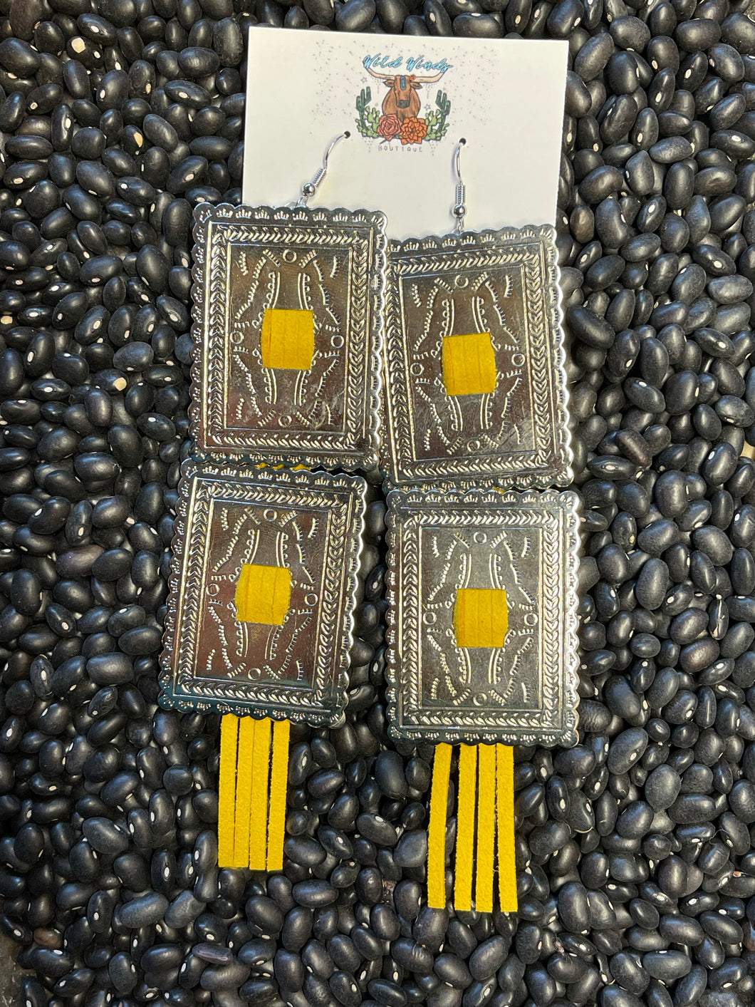 Square Concho Earrings (Double)