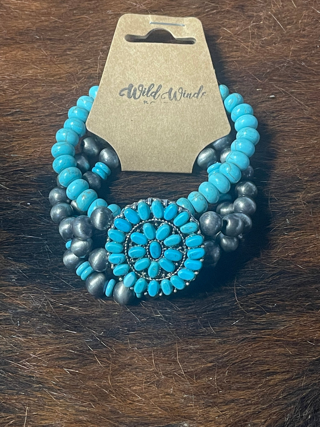Platina Bracelet Stack (Turquoise)